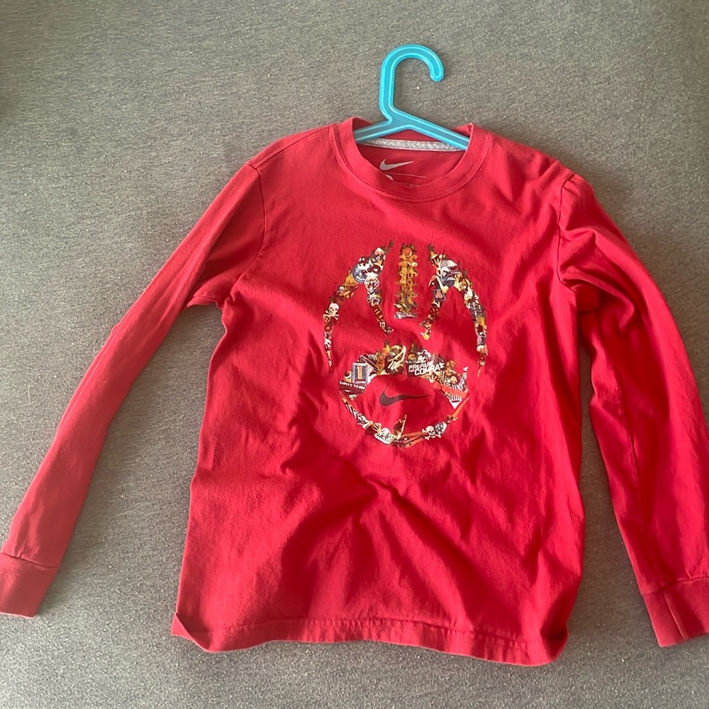Red long sleeve boys Nike t shirt